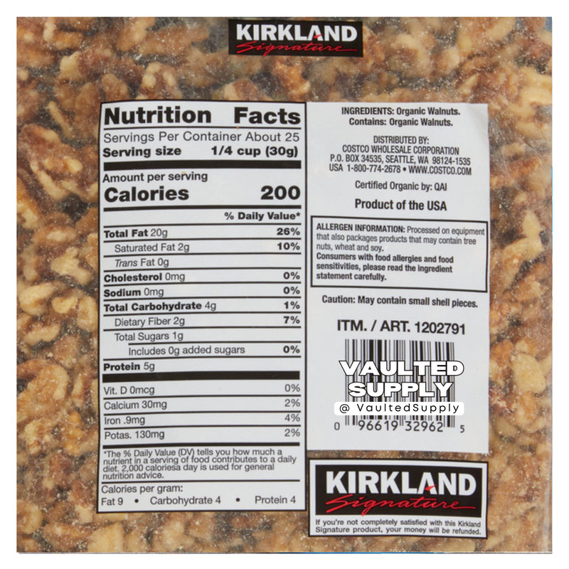 Kirkland Organic Walnuts 2 Pack Unsalted Baking Nuts 3.4 lbs Total gallery