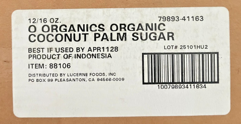 ORGANICS COCONUT PALM SUGAR CERTIFIED ORGANIC 12/16oz. SOLD BY THE CASE ONLY gallery