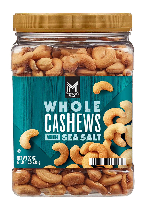 2 pack - Member's Mark Roasted Whole Cashews with Sea Salt (33 oz.) gallery