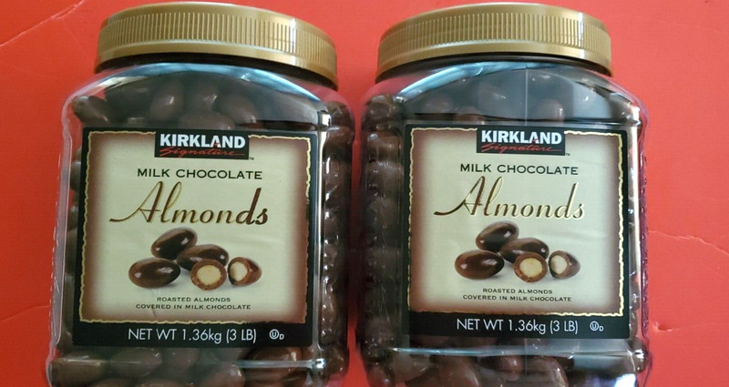 2 PACK KIRKLAND SIGNATURE MILK CHOCOLATE ROASTED ALMONDS