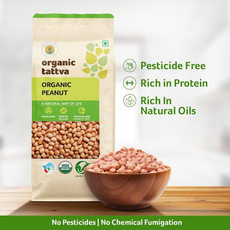 Organic Tattva, Organic Raw Unpolished Peanuts/Groundnuts, 500 gram gallery