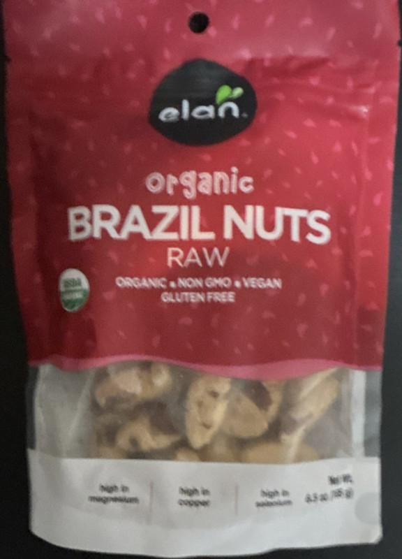 Elan Organic Raw Whole Brazil Nuts 4.5 oz (128 g) Non-GMO Vegan Gluten Free