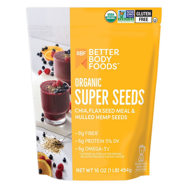 Organic Super Seeds, Chia Seeds, Flaxseed Meal, & Hemp Seeds, 16 Oz gallery