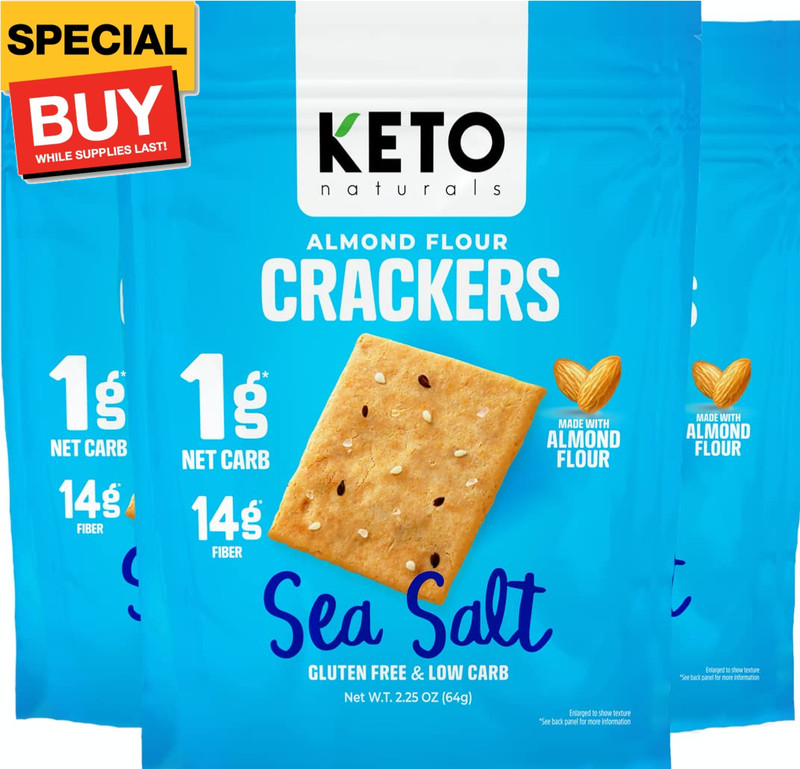 Keto low carb crackers (Sea Salt) Keto friendly zero carb no sugar added gluten