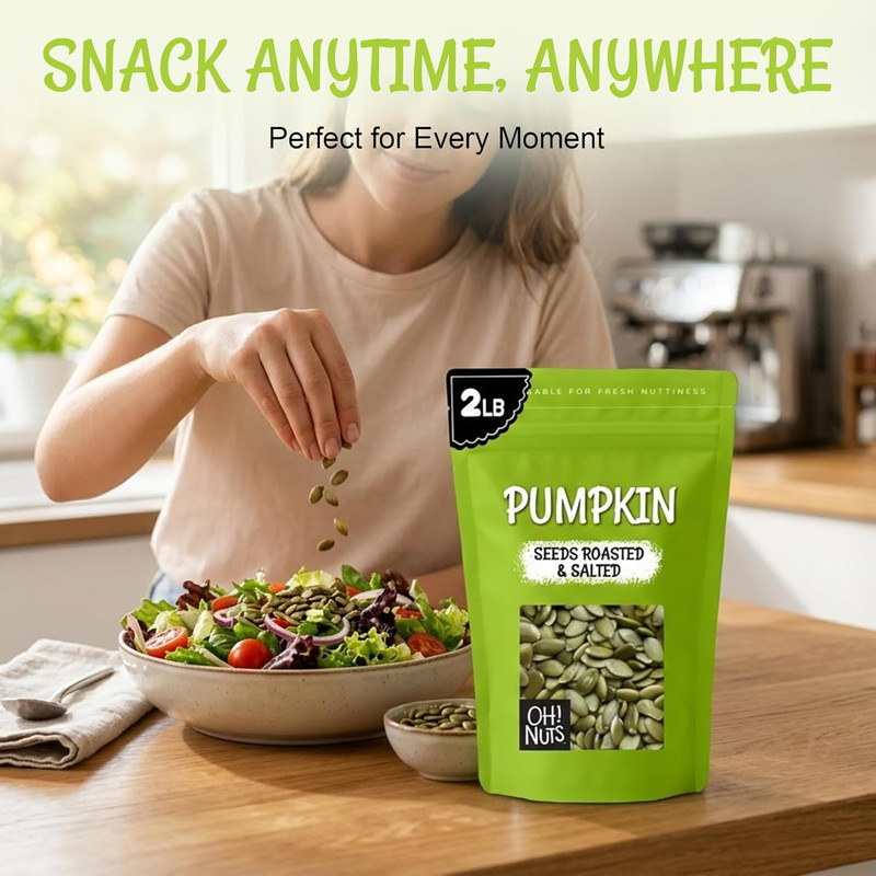 Pumpkin - Roasted Salted - 2 Lb - No Shell Pepitas - Packed in New York Zip-Sea gallery