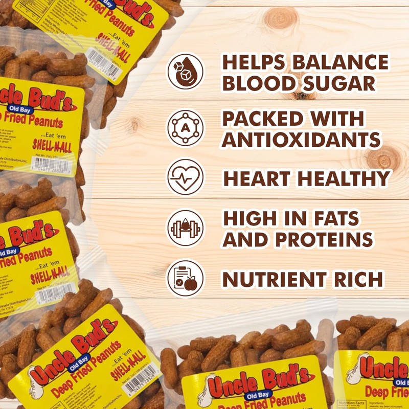 Uncle Bud's Deep Fried Peanuts In Shell 6Pack | Old Bay Seasoning Peanuts, Pe... gallery