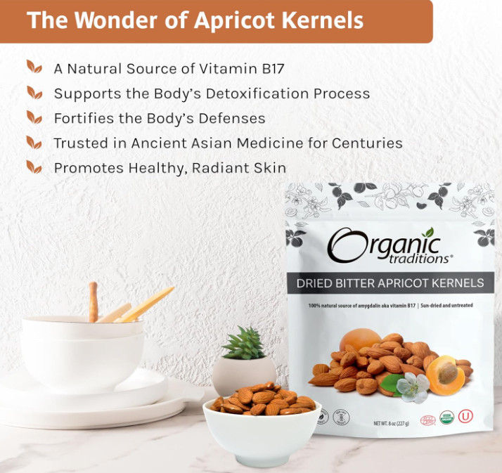 Bitter Apricot Kernels Sweet & Bitter Sundried USDA Organic Vegan Non-GMO 8oz gallery
