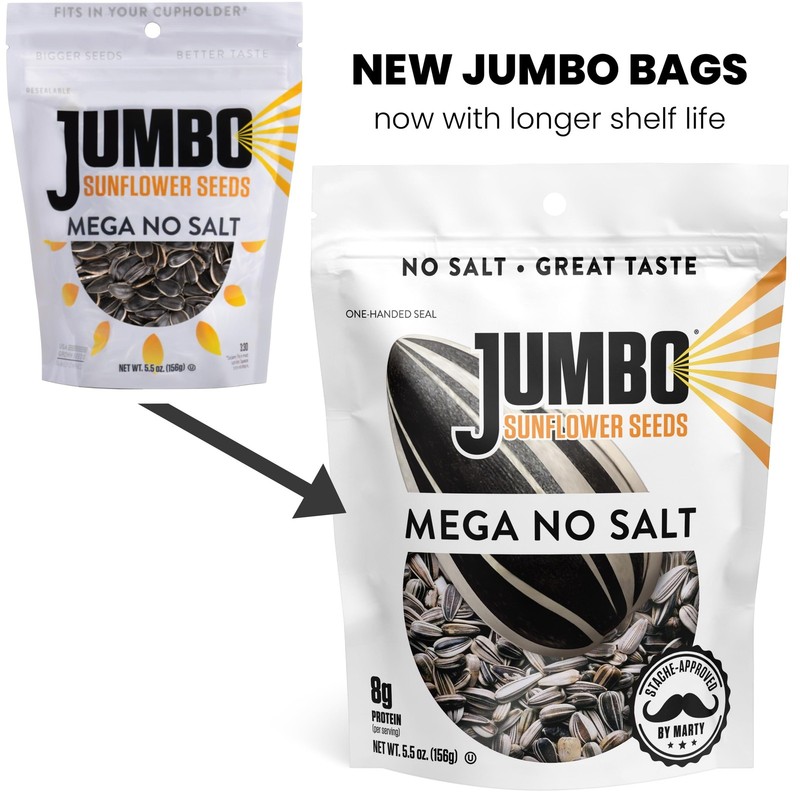 JUMBO SUNFLOWER SEEDS, Mega No Salt, 5.5-Ounce (Pack of 12) gallery