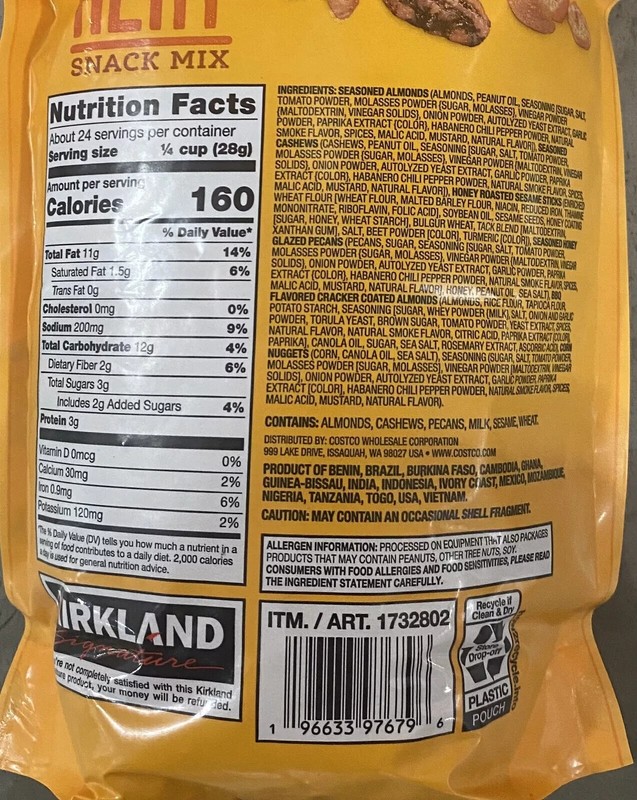 6 PACK - Kirkland Signature Sweet Heat Snack Nut Mix 24 Ounce gallery