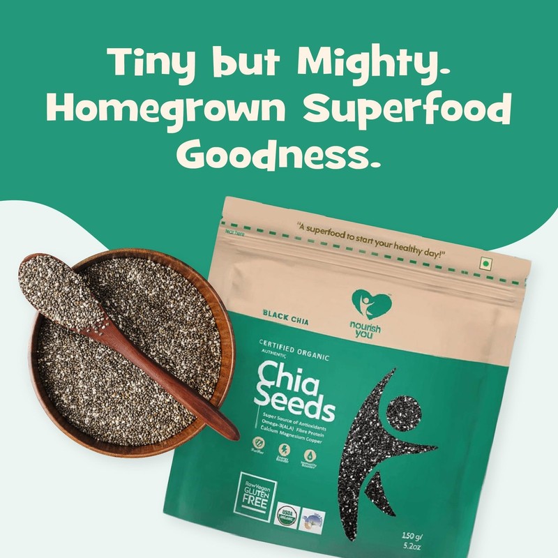 Nourish You Raw Chia Seeds 3x150g Plant Protein Omega 3 Fiber Gluten Free gallery