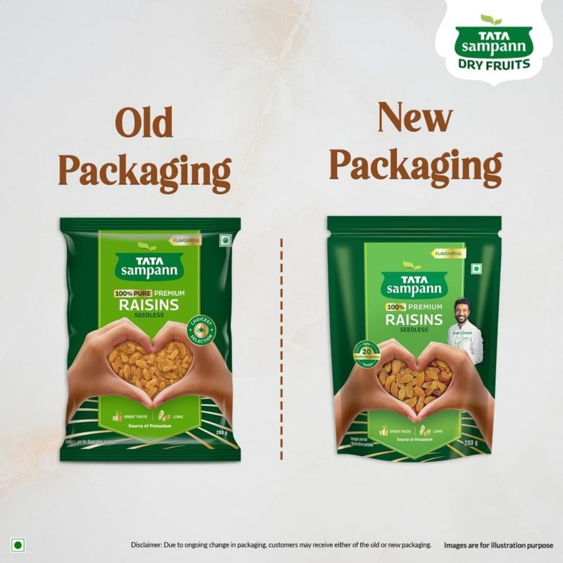 Tata Sampann Green Raisins 200g | Seedless Kishmish | Premium Dry Fruits Snack gallery