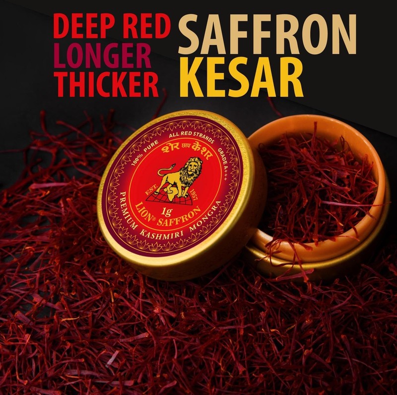 Lion Brand Kashmiri Mongra Saffron 2g |Premium Kesar | Cooking, Biryani & Sweets gallery