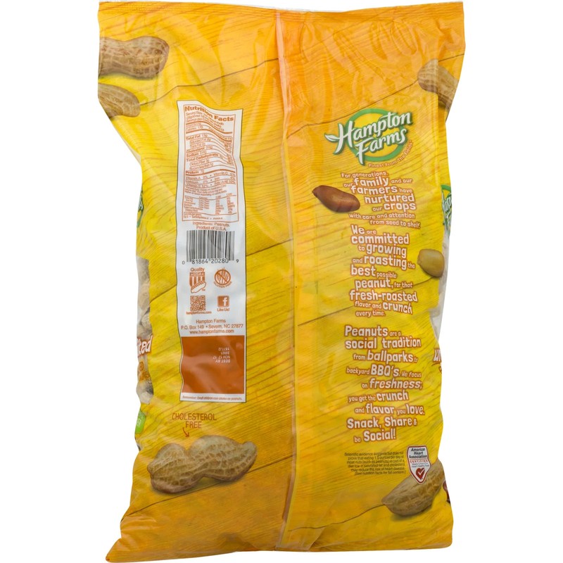 6 PACK - Hampton Farms Unsalted In-Shell Peanuts (5 lbs.) Total 30 lbs gallery