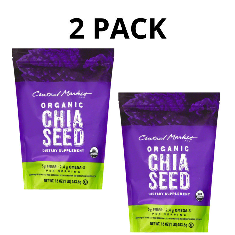 Central Market Organic Chia Seed 16 oz – 2 PACK