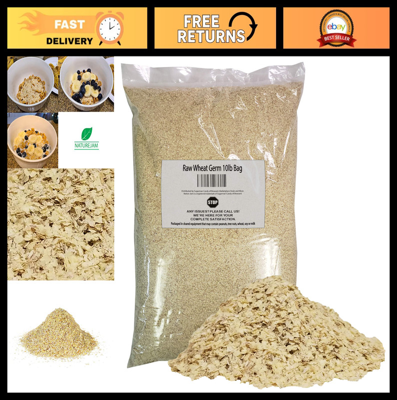 Bulk Wheat Germ 10 lbs – Raw Uncooked, Heat-Sealed for Freshness, Superfood