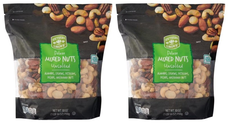 2 Southern Grove Deluxe Mixed Nut Unsalted Almond Cashew Pecan Macadamia 30oz