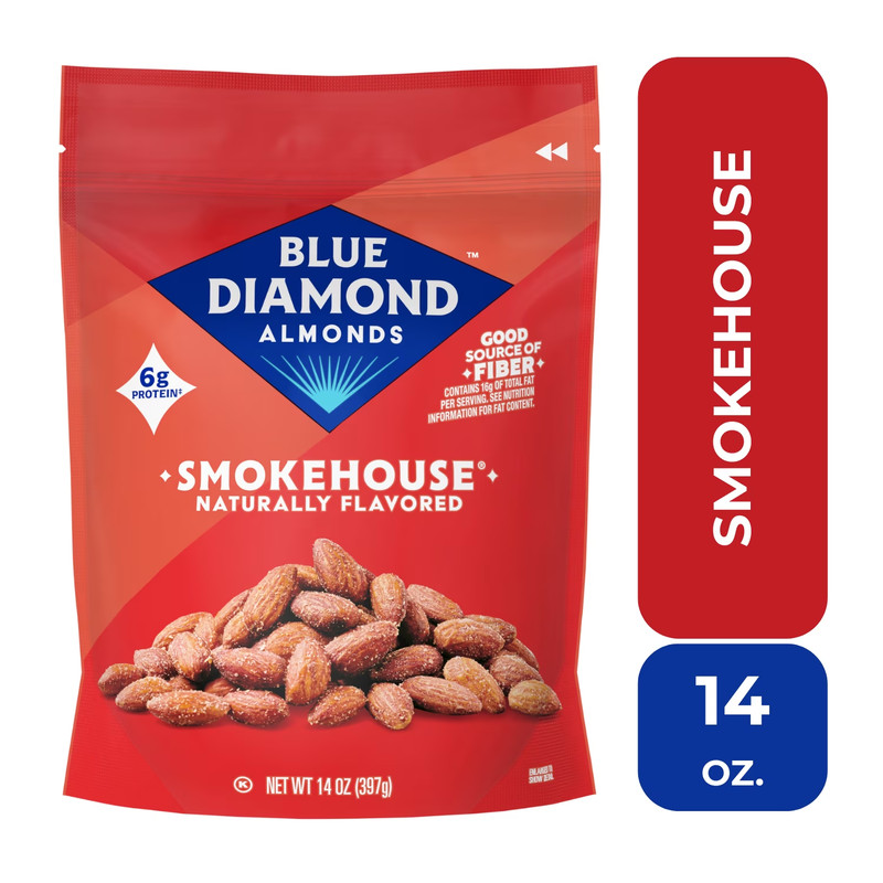 Blue Diamond Smokehouse Almonds – 6 Pack, 14oz Bags, Smoky Snack Nuts gallery