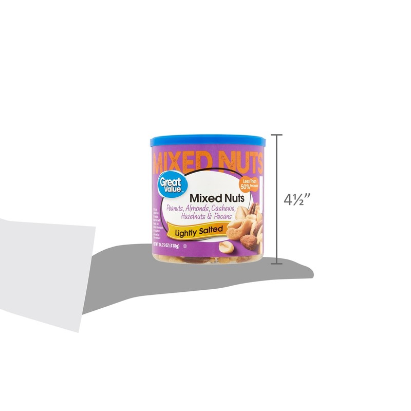Great Value Roasted & Lightly Salted Mixed Nuts, 14.75 oz Fast Delivery gallery