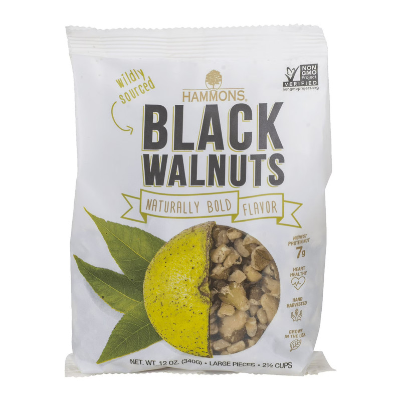 Hammons Hand Harvested Black Walnuts Large Pieces 12 oz. New gallery