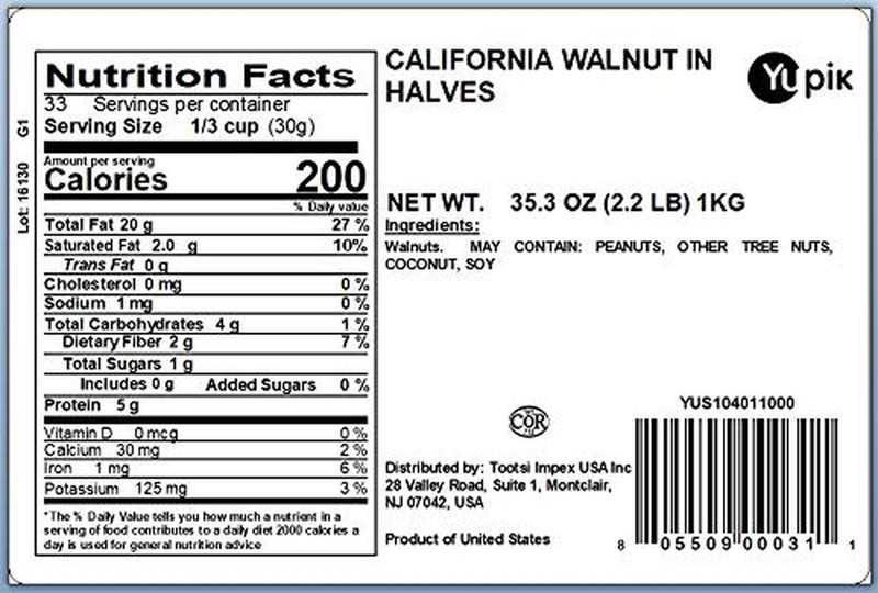 Raw California Walnuts, Halves, 2.2 Lb (35.2 Oz), Kosher, Gluten-Free, Vegan, Cr gallery