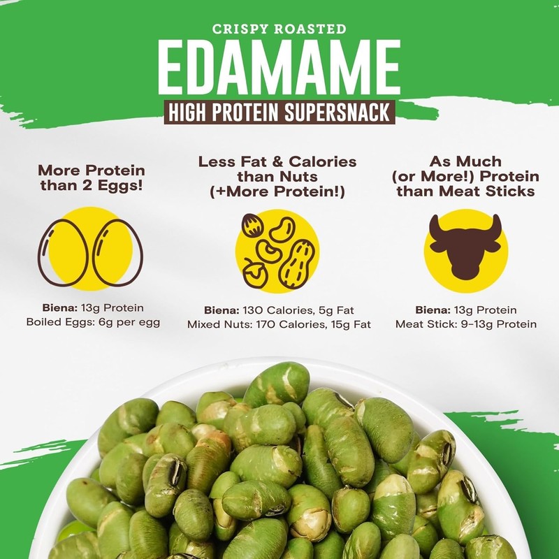 Roasted Edamame Himalayan Pink Salt, 18 oz Bag, Crunchy Plant Based Protein S... gallery