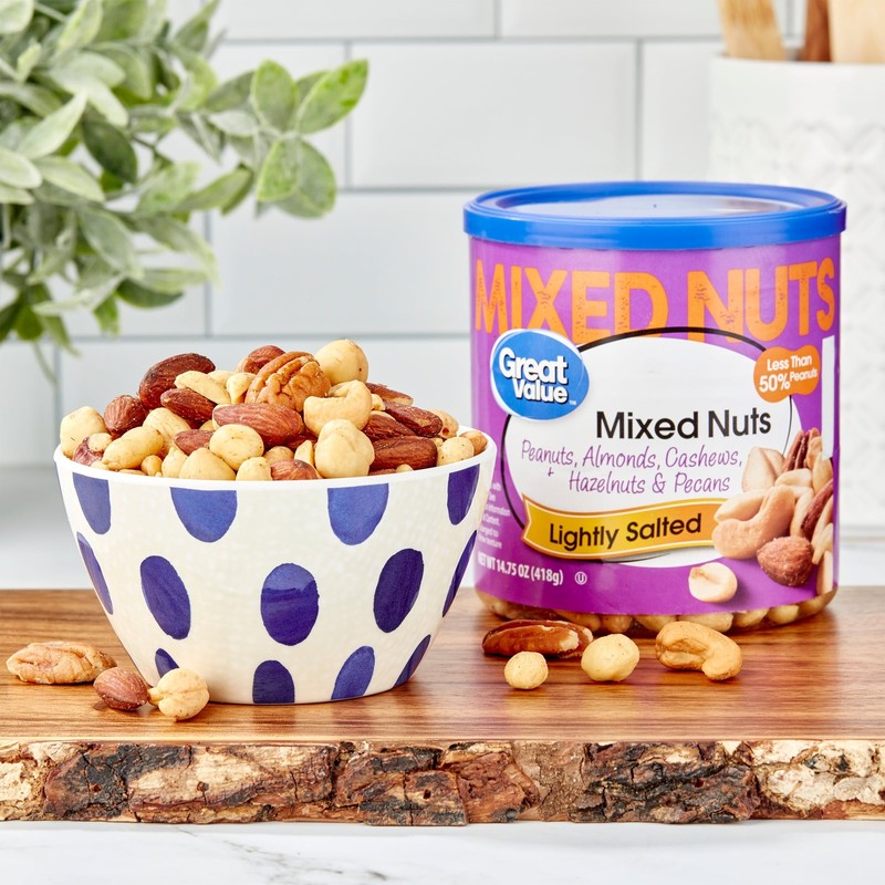 Great Value Roasted & Lightly Salted Mixed Nuts, 14.75 oz Fast Delivery gallery