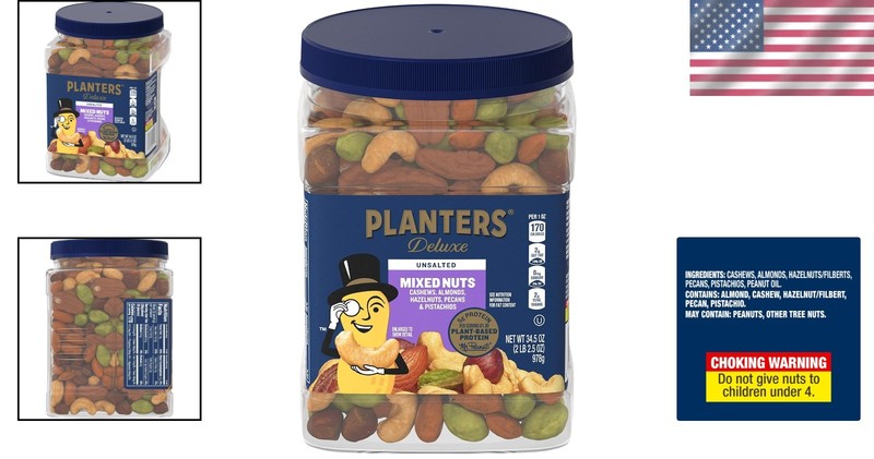 34.5 oz Resealable Mixed Nuts - Kosher Blend of Pistachios, Cashews & Almonds gallery