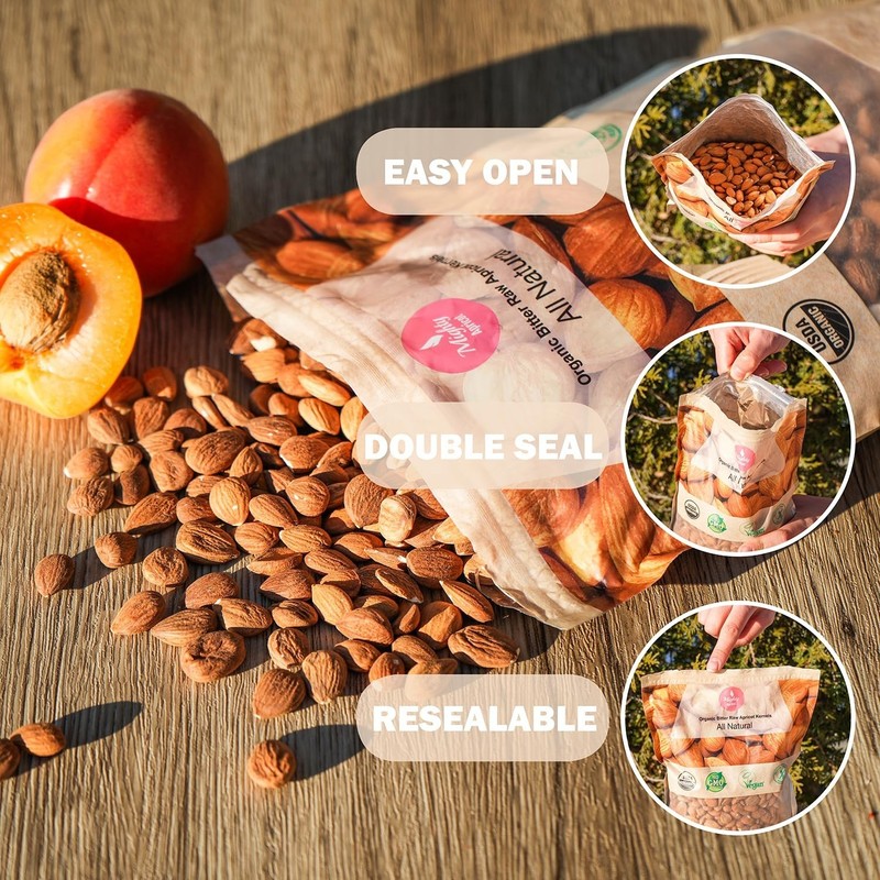Natural Bitter Apricot Kernels 16oz - No Preservatives, Organic Goodness gallery