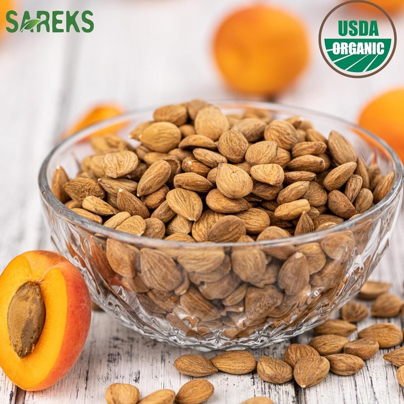 Bitter Apricot Kernels Organic Raw (1LB),0 USDA Organic Certified Seeds,Pck 7 gallery