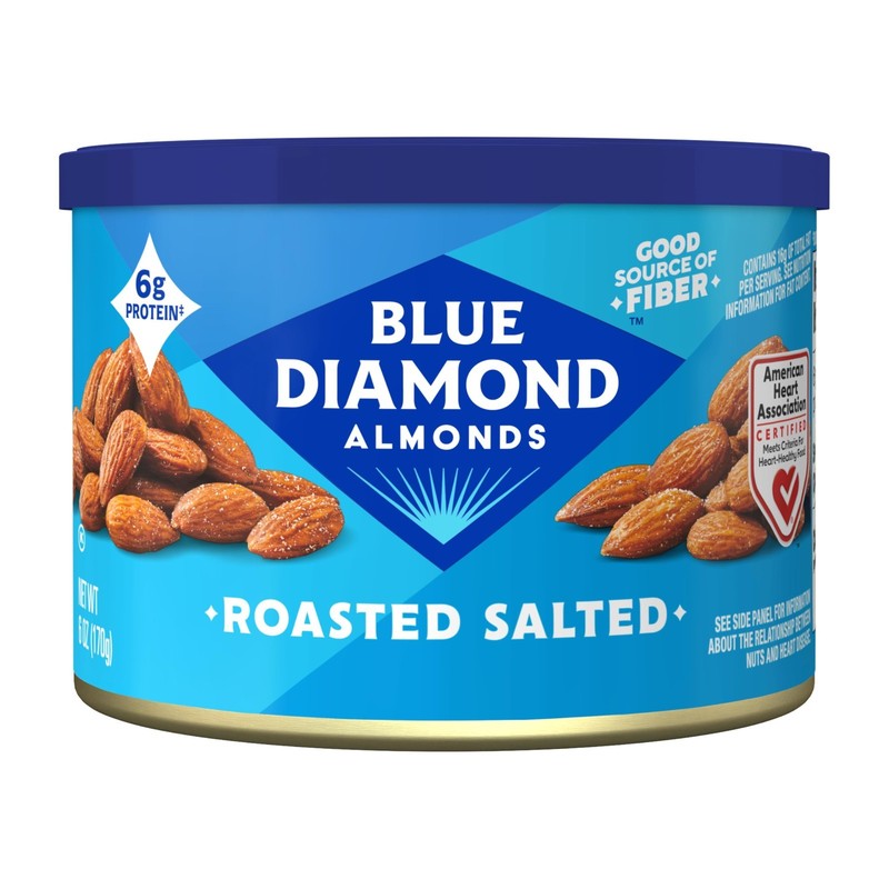 Roasted Salted Almonds Snack Nuts, 6oz Can, Pack of 12 - Healthy Crunchy Treats gallery