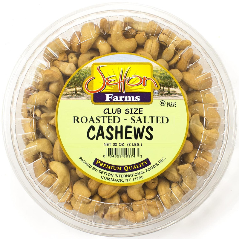 Cashews Roasted Salted | Non-Gmo | Premium Quality | Bulk Value Size 32 Oz. (2 L
