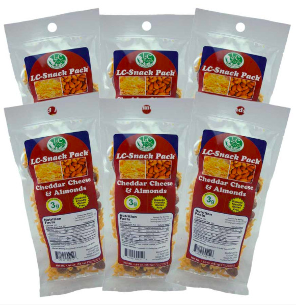 Keto snacks: Low Carb Foods Cheddar Cheese Almond 6 Pack (3 net carbs)
