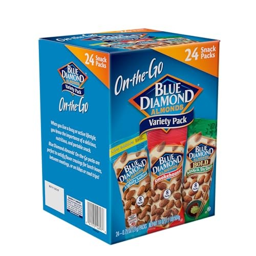 Blue Diamond Almonds Variety Pack Lightly Salted Wasabi Smokehouse 24ct gallery