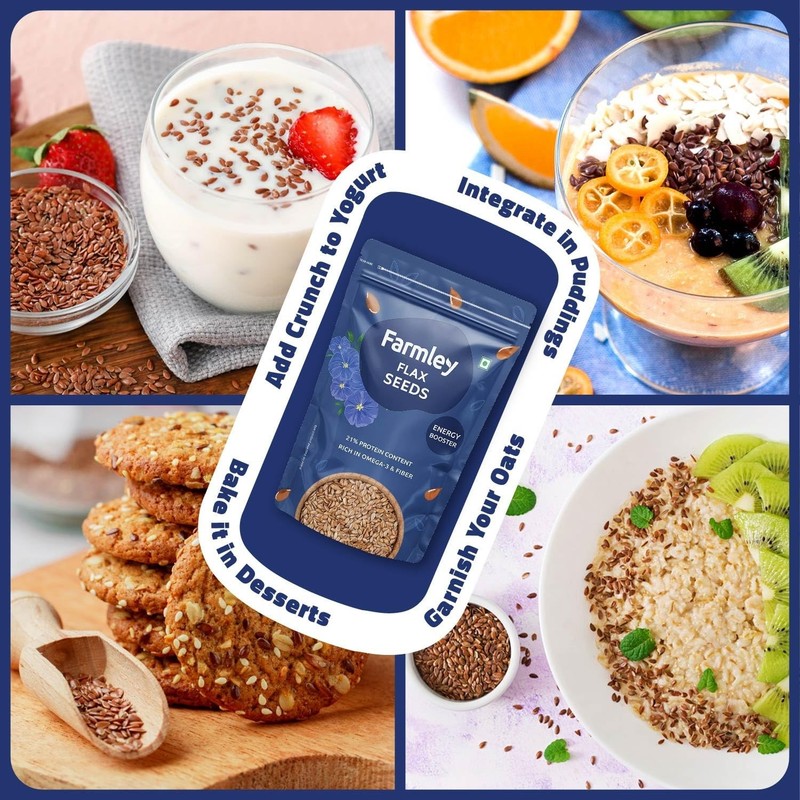 Farmley Premium Flax Seeds,Rich in Fiber & Omega -3 (200gm) gallery