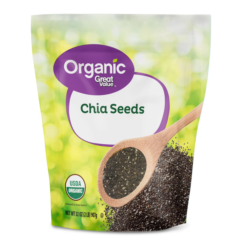 Great Value Organic Chia Seeds, 32 oz (907g) – Organic, Gluten-Free