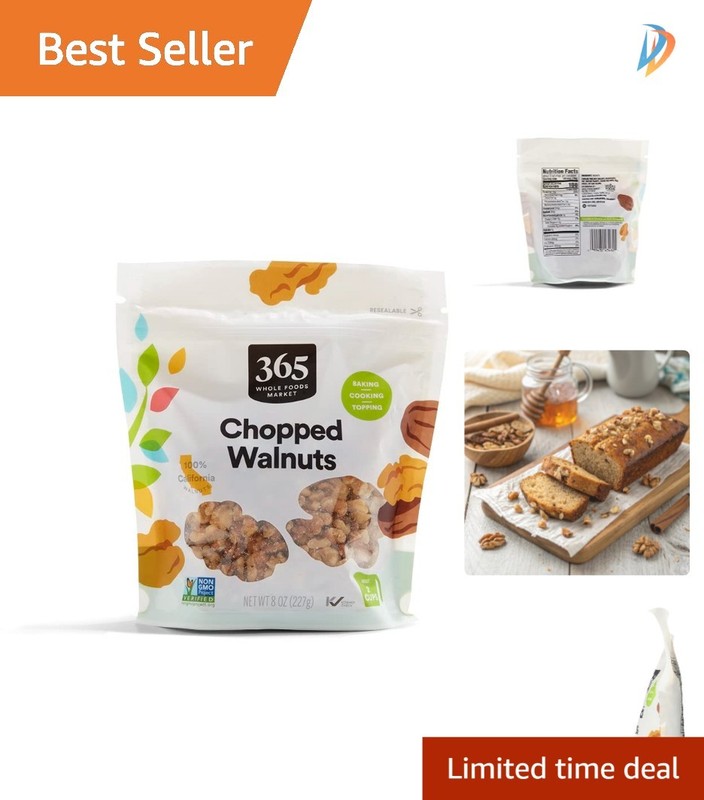 Convenient 8 Ounce Chopped Walnuts - Healthy, Organic, Perfect for Cooking