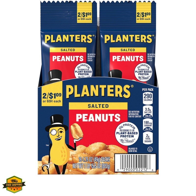 Salted Peanuts, 1.75 oz. 18-Pack