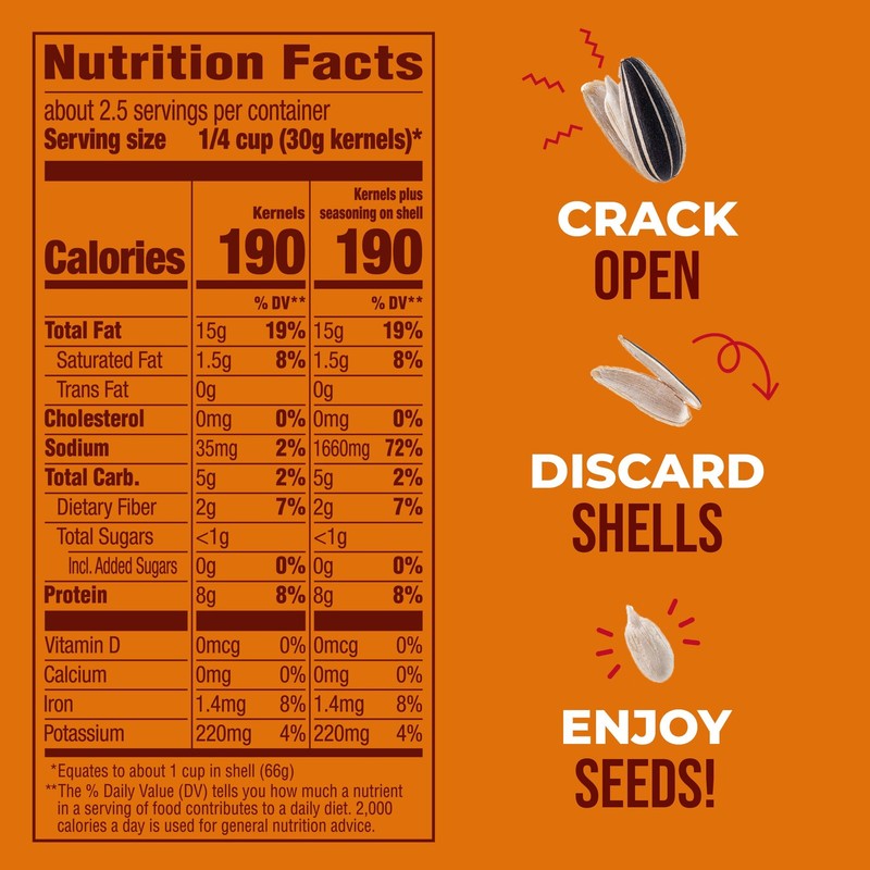 BIGS Sunflower Seeds, Sizzlin' Bacon Flavor, 5.35 oz. Ounce (Pack of 1) gallery