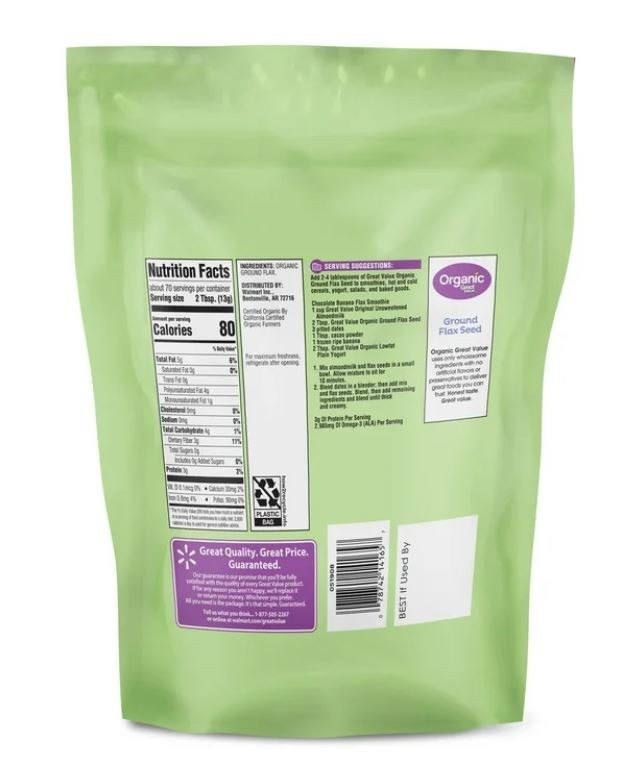 Organic Ground Flax Seed, 32 oz (907g) – USDA Certified, Allergen-Free gallery