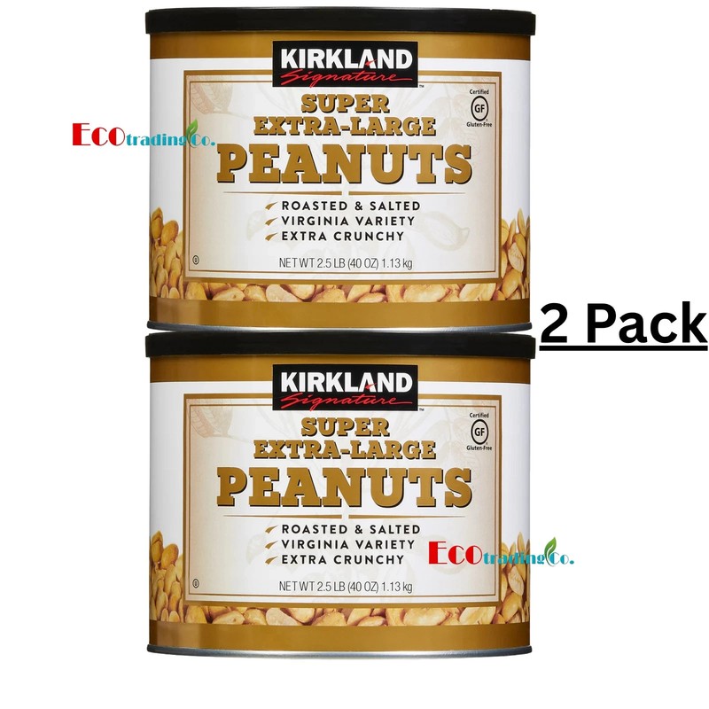 2 Packs Kirkland Signature Super Extra-Large Peanuts 2.5 lbs Each, Total 5 lbs