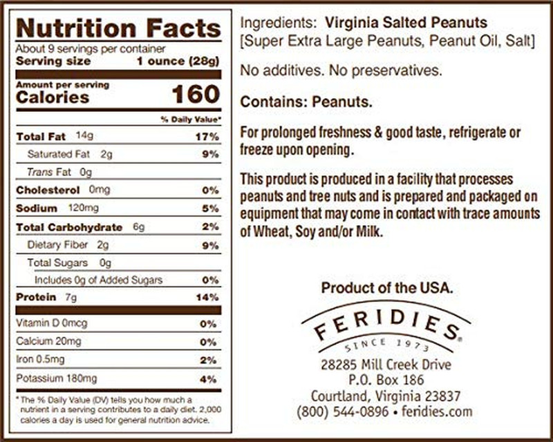 FERIDIES Virginia Salted Extra Large Peanuts (Pack of 4) gallery