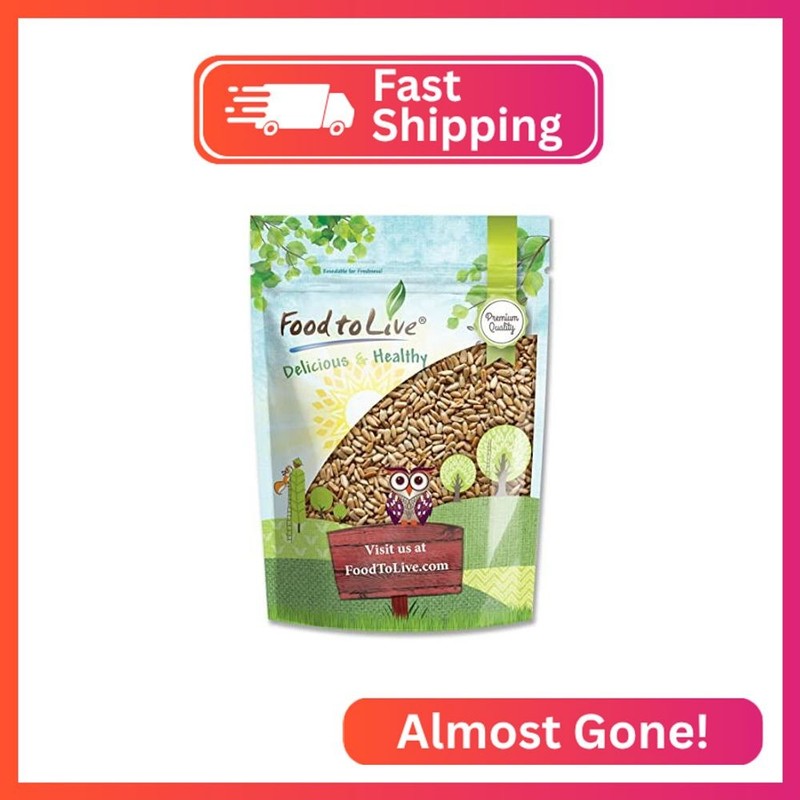 Food to Live – Dry Roasted Sunflower Seed Kernels with Himalayan Salt, 8 Ounces