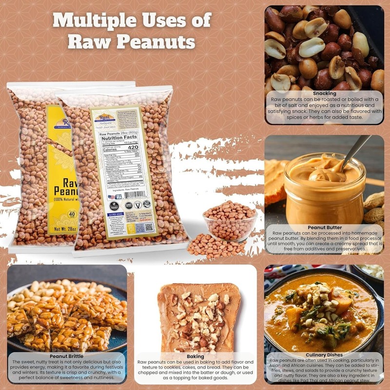 Rani Raw Whole Peanuts 28oz - Unsalted, & Kosher for Healthy Cooking gallery