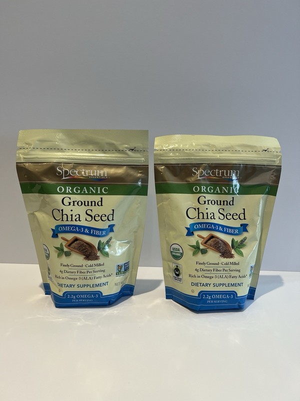2 Bags 💙 Spectrum Essentials Organic Ground Chia Seed, 10 Oz Each