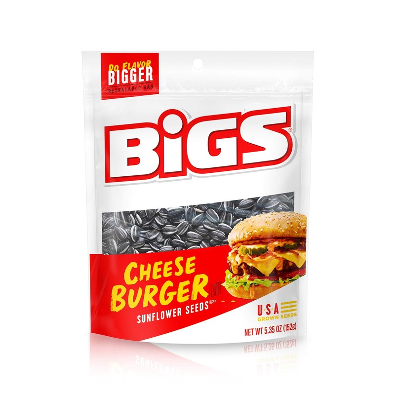 BIGS Cheeseburger Sunflower Seeds 12 Pack Keto Friendly Snack 5.35 Ounces