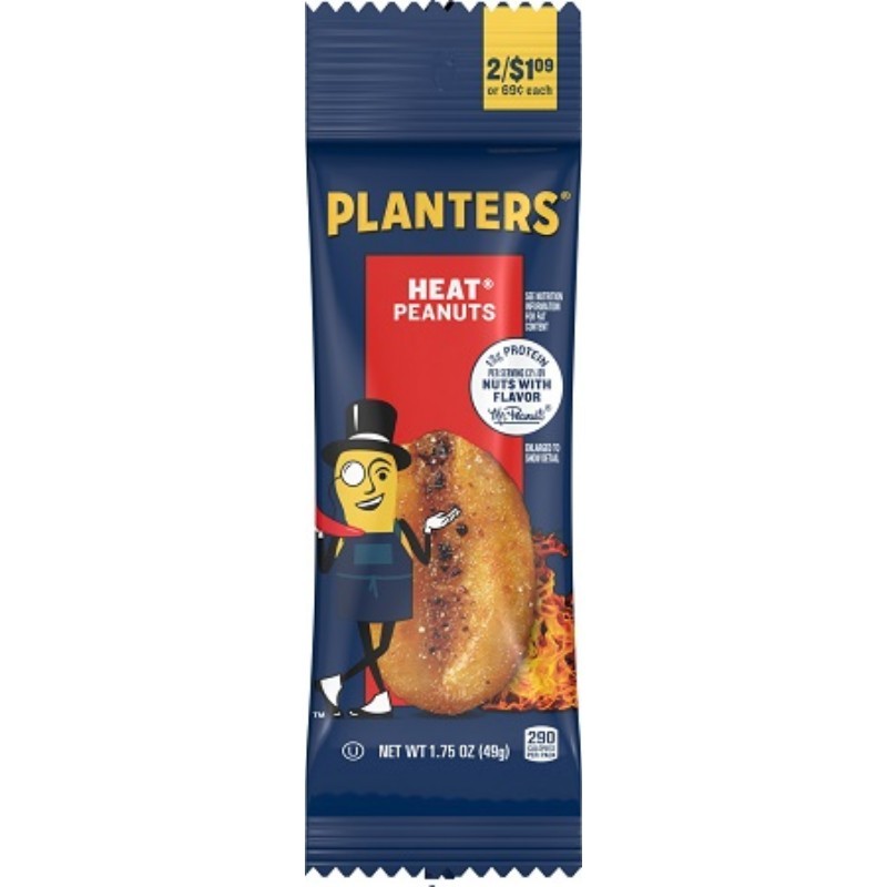 18x Planters Peanuts Hot & Spicy Dry Roasted Snack Nuts Crunchy Bag Lot 1.75oz