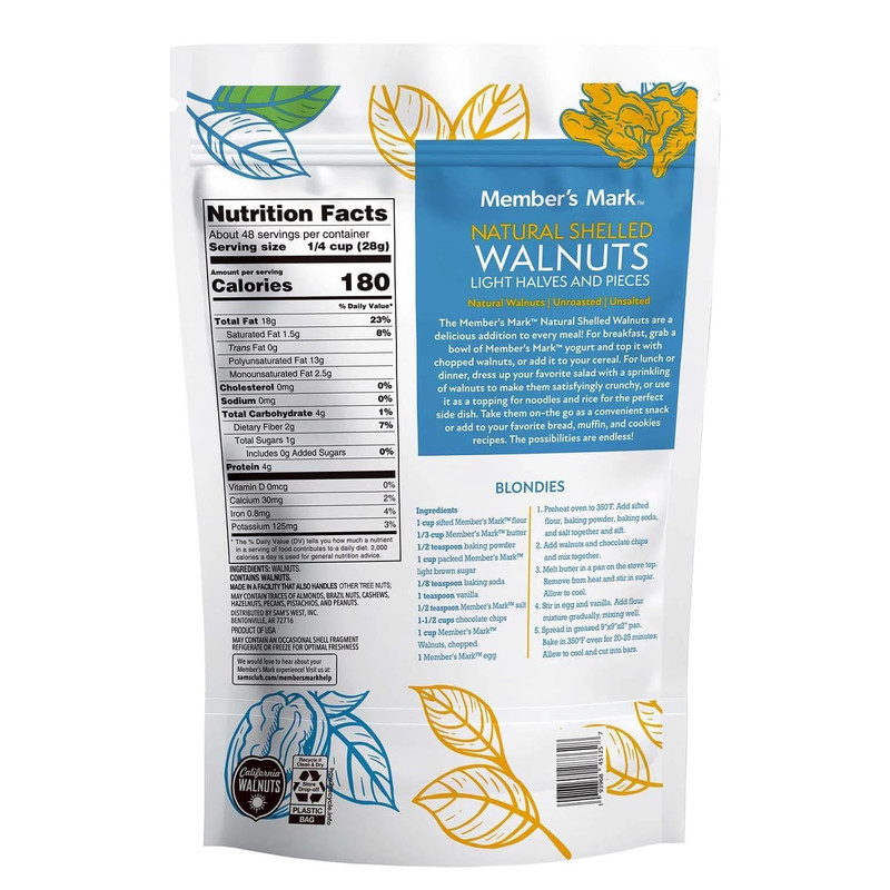 Member Mark Natural Shelled Walnuts, 3 Lbs | Fresh, Unsalted Raw Walnuts | Resea gallery