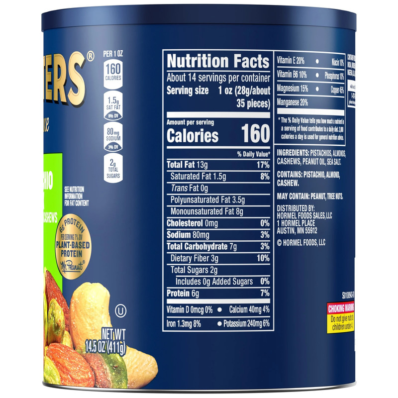 Deluxe Pistachio Mix, Party Snacks, Plant Based Protein, 14.5 Oz Steel Can gallery