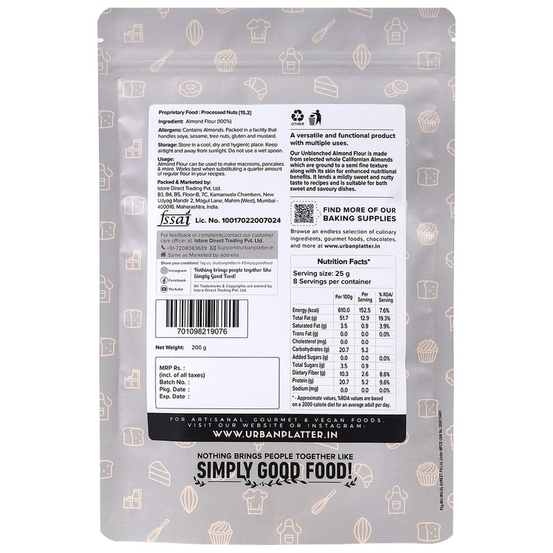 Urban Platter Natural Almond Flour, 200 g gallery