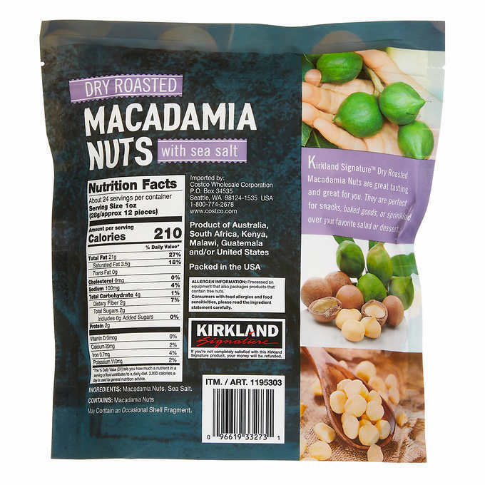 Kirkland Dry Roasted Macadamia Nuts with sea salt gallery